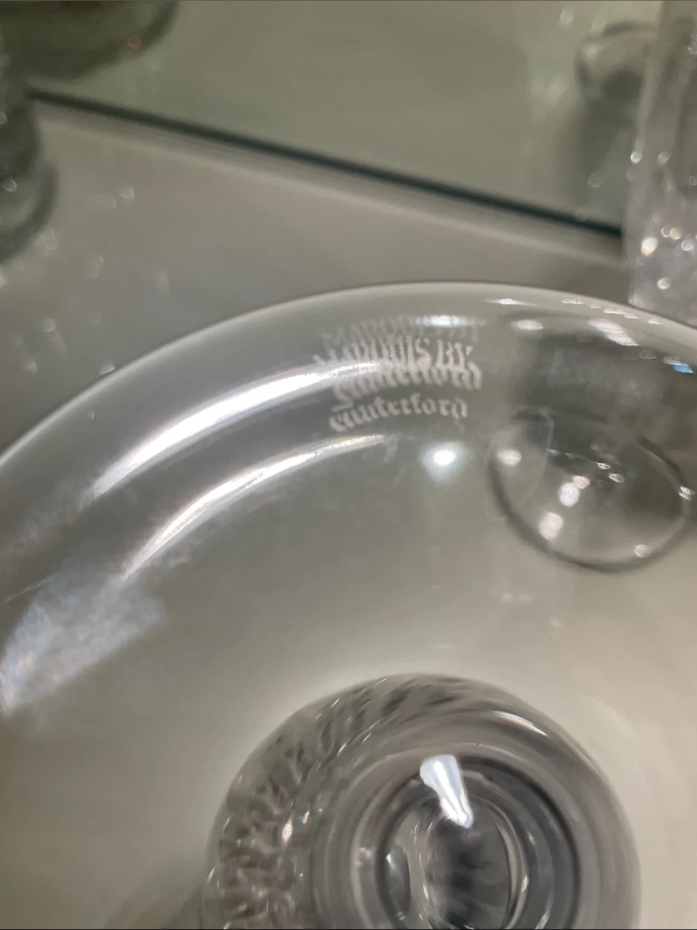 Set of two mint condition, Marquis by Waterford 8” glasses.  Beautiful shape.